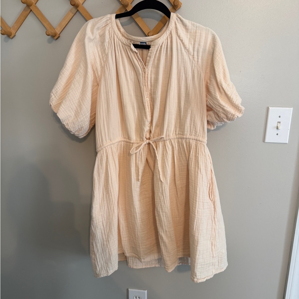 Old Navy Cream Cotton Gauze Dress